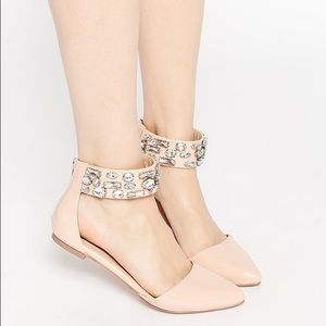 ASOS limelight jeweled pointed toe flat