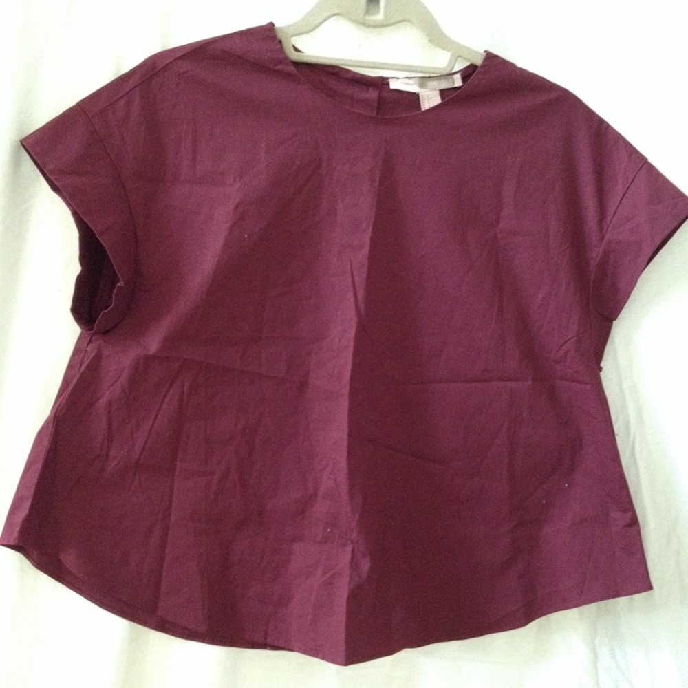 Burgundy short sleeve forever 21 top
