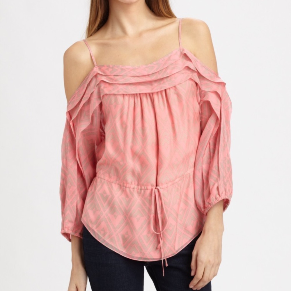 Rebecca Taylor open shoulder blouse sz 4