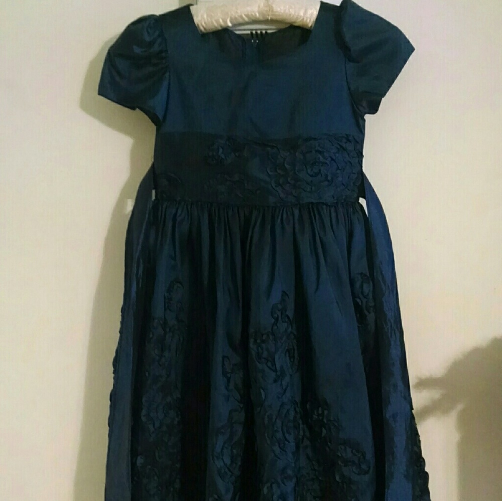 Girls Navy Taffeta Dress size 6