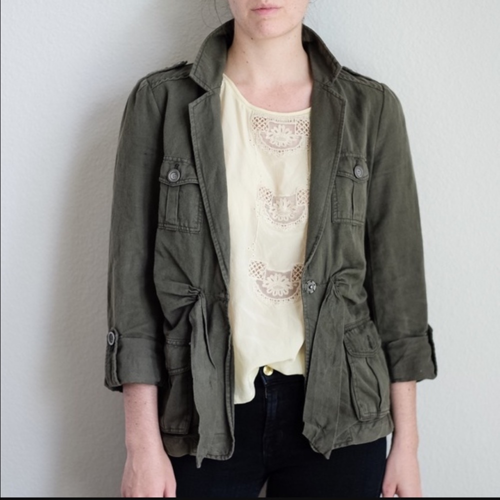 Anthropologie Green Utility Jacket