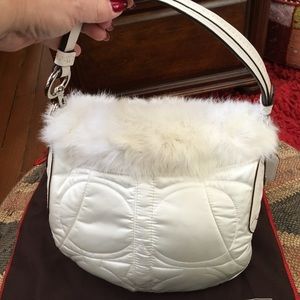 Coach Limited Edition Snowbunny Fur Handbag NWOT