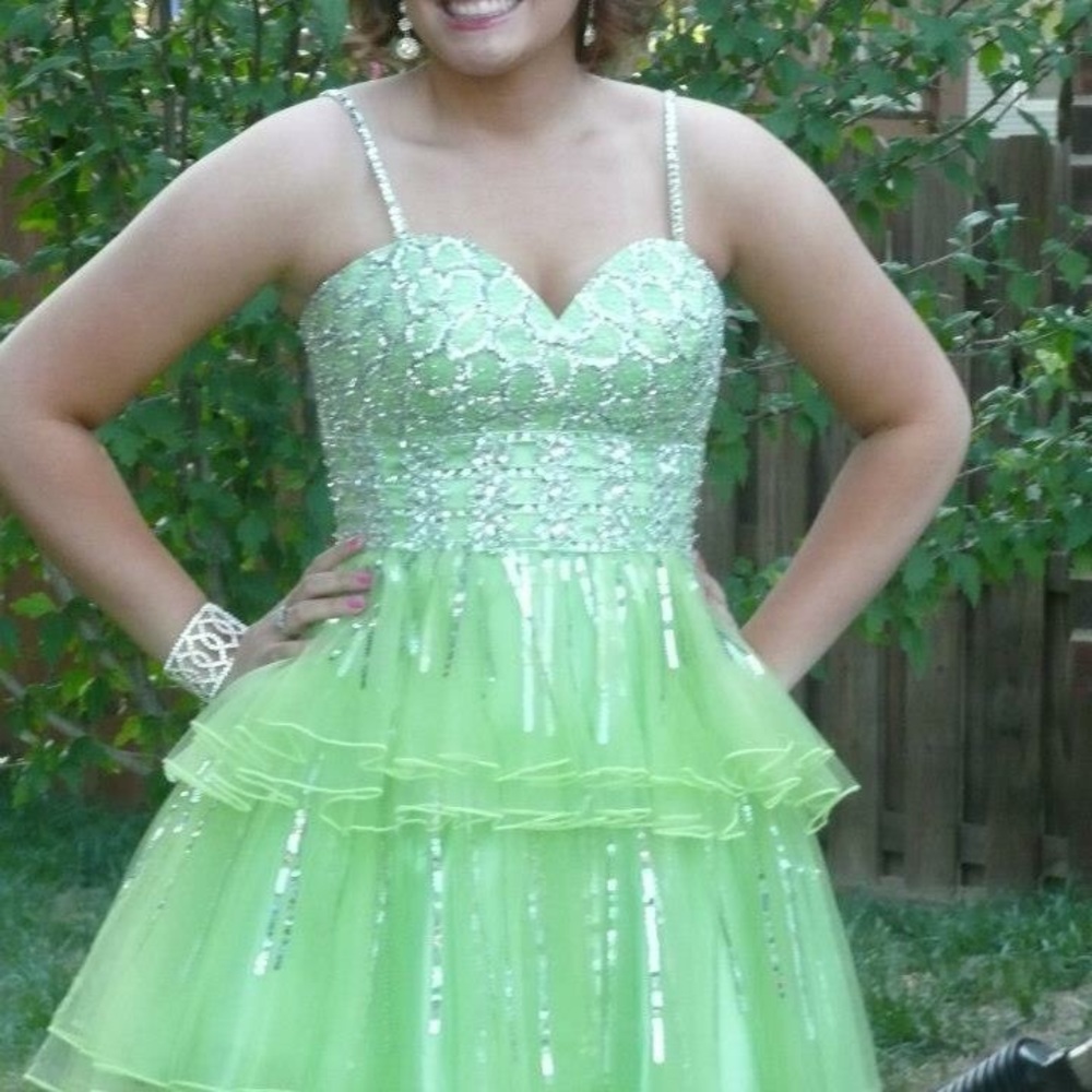 Light Green Sherri Hill Homecoming Dress