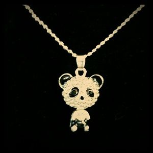 Panda Cutie in Crystal and Stirling silver