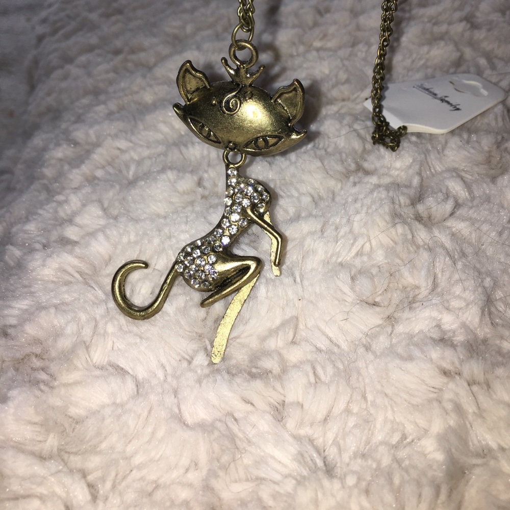 Sexy kitty w/rhinestones with gold antique finish - Picture 3 of 4