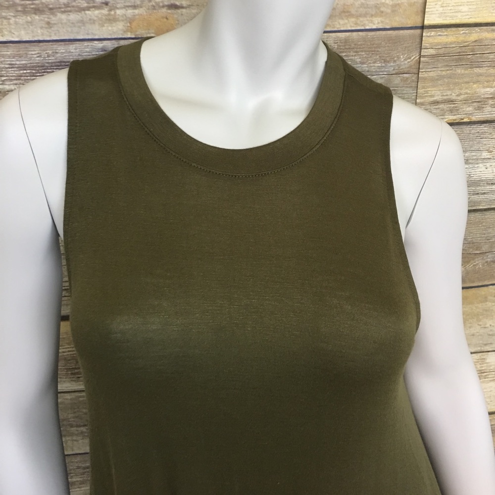 Green Flowy Aline Tank Dress - Picture 5 of 7