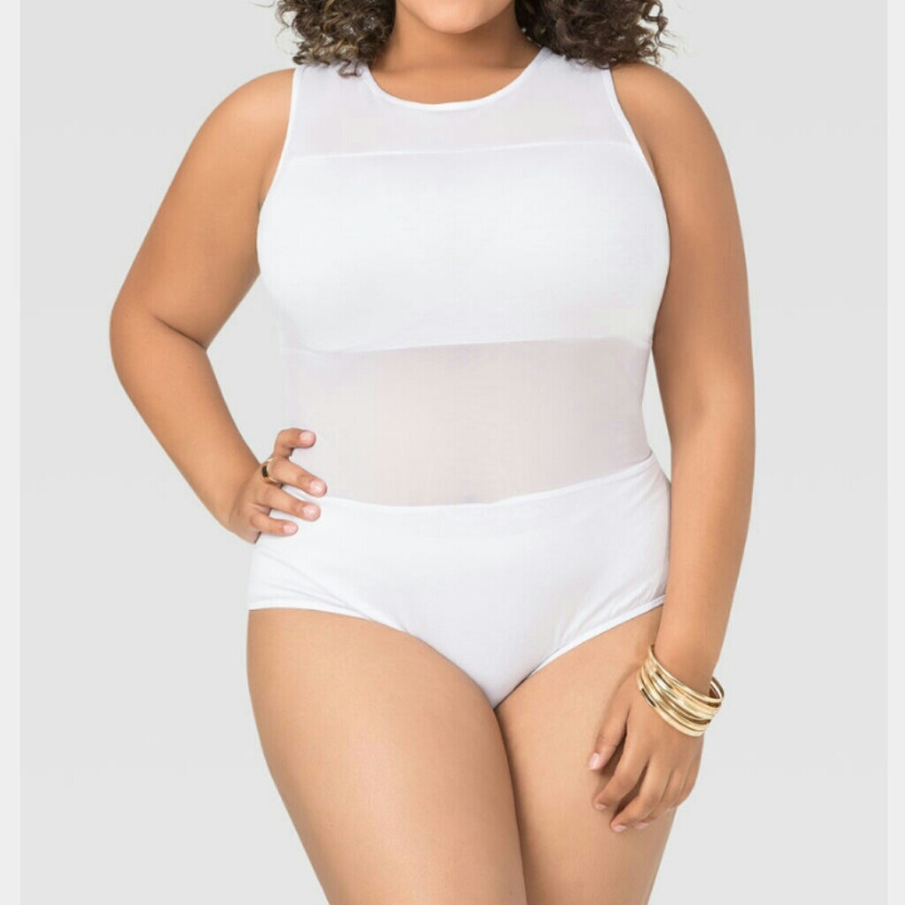 White block sheer bodysuit