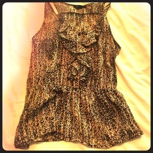 Black & Nude patterned blouse