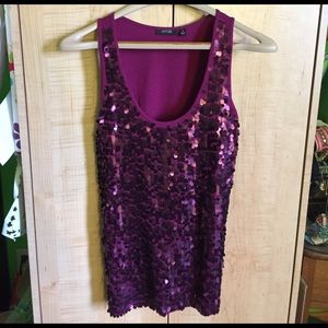 Purple sequence tank top