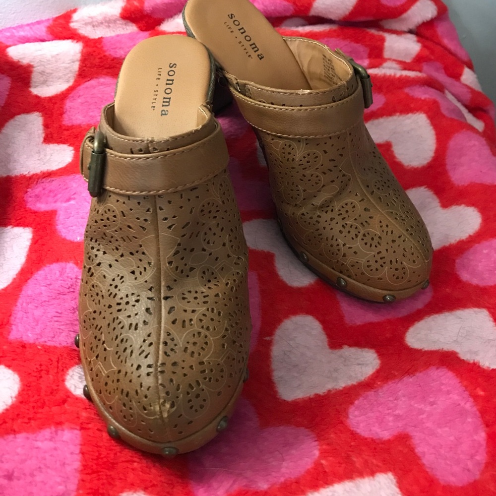 😻Camel and Wood Clogs😻