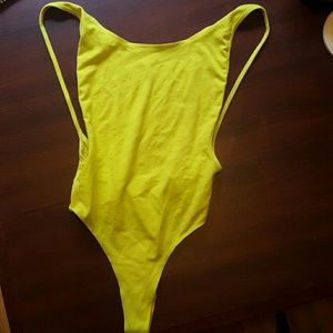 Yellow American Apparel Bodysuit