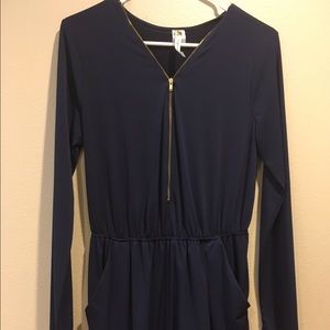 Long sleeve dark blue romper