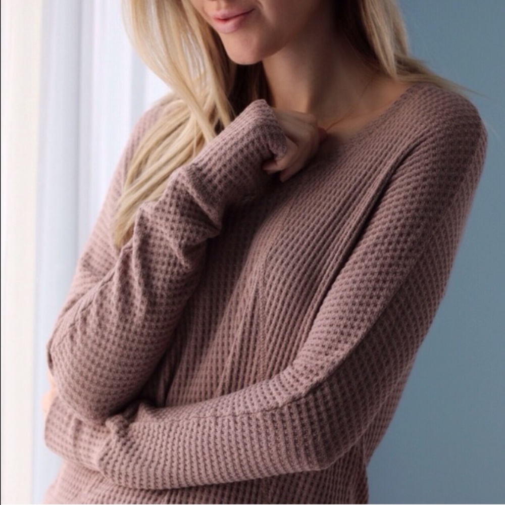🆕Soho Waffle Mauve LS Top