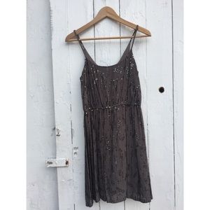 Grey strappy sequined dress