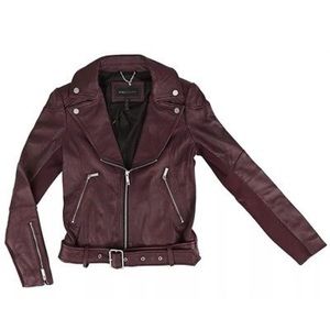 BCBGMAXAZRIA Burgundy Leather Jacket