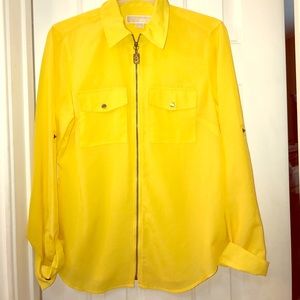 Yellow zip up shirt