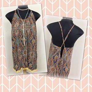 Paisley print low back dress