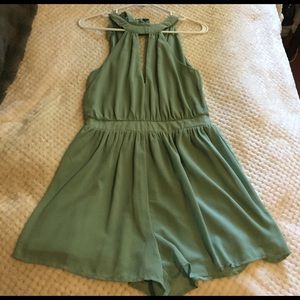 Sea foam Green Chiffon Romper