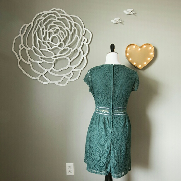 H&M Green Lace Fit & Flare Dress - Picture 2 of 2