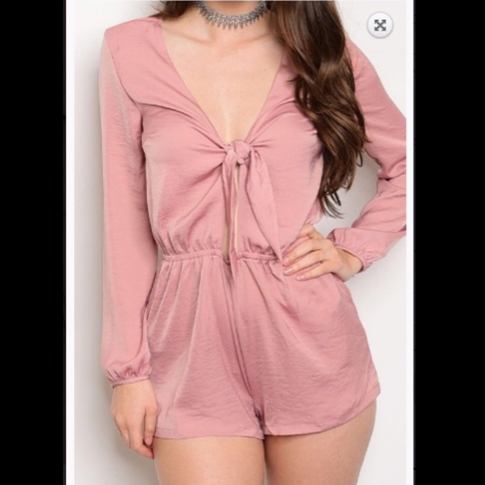 Tie Front Romper - Picture 2 of 3
