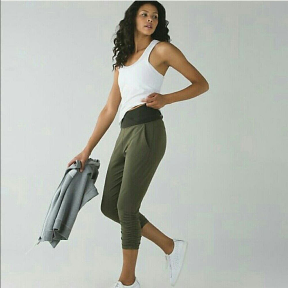 Olive Lululemon Crop Joggers