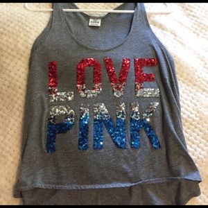 VS PINK Red White and Blue Crop Top