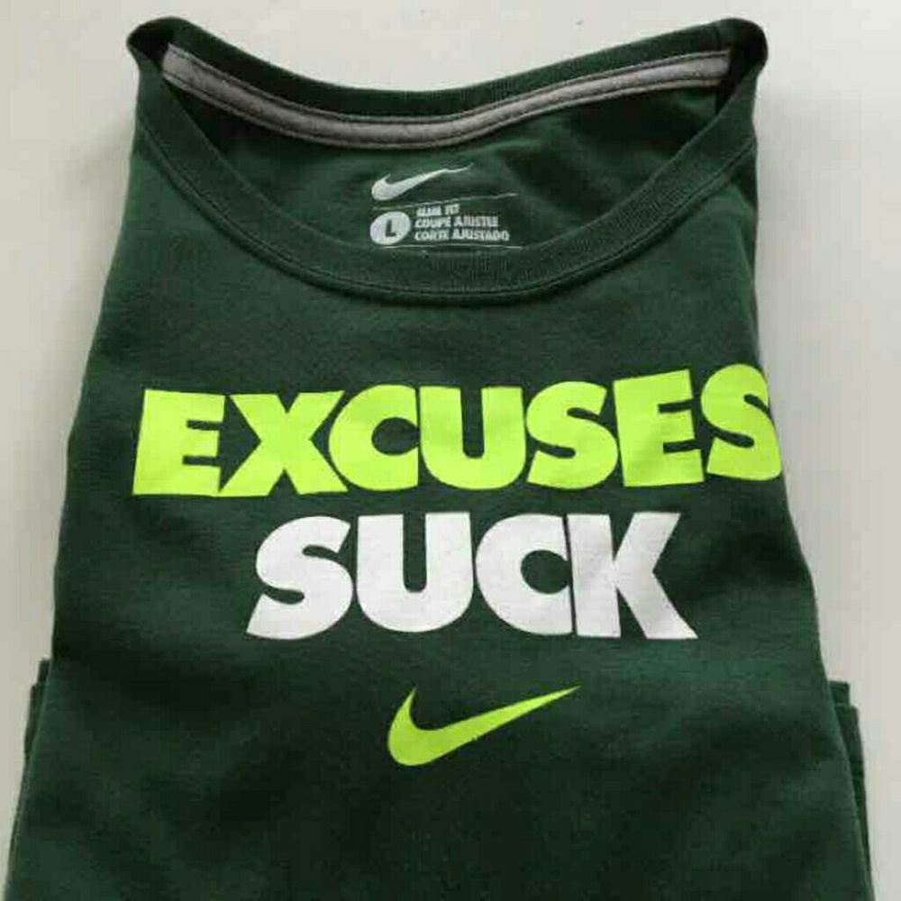 Nike T-shirt Excuses Suck Women L