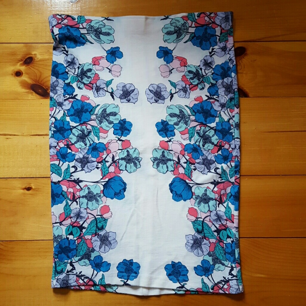 H&M Stretch floral spring midi pencil skirt