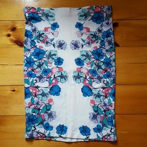 H&M Stretch floral spring midi pencil skirt