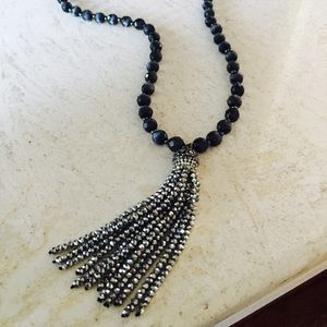 Black onyx with tassel necklace
