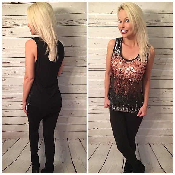 Ombré sequined black tank! - Picture 2 of 5