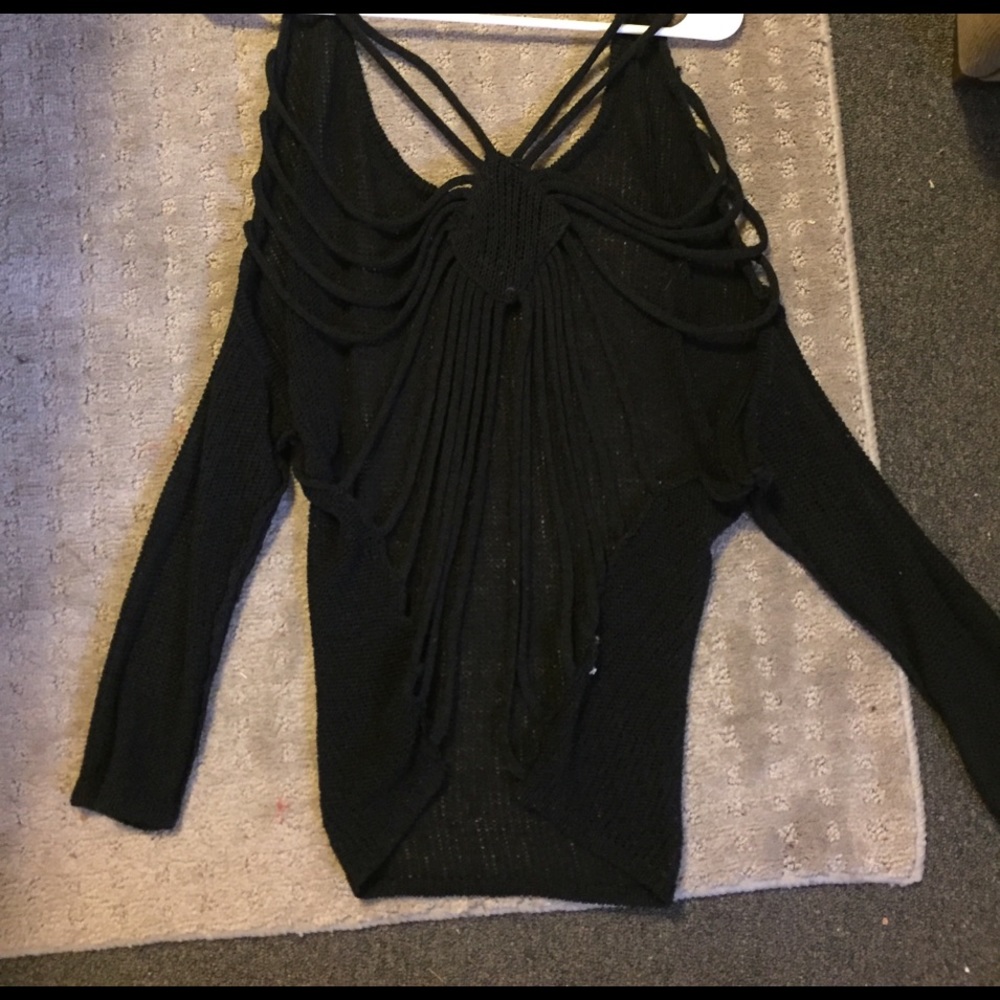 Backless black sweater