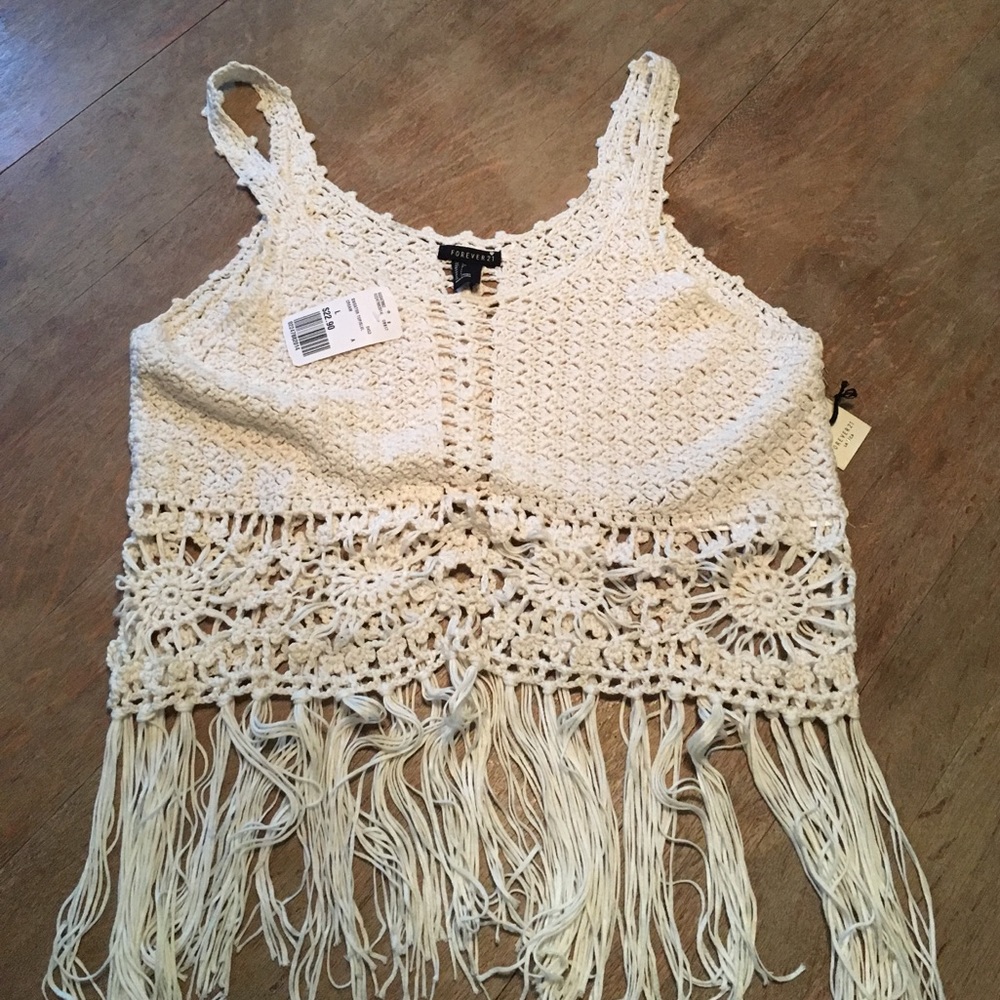 Cream colored lacey top