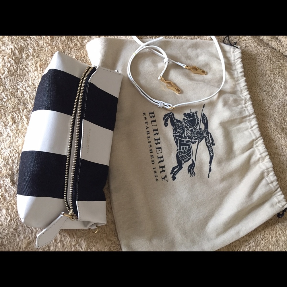 Burberry Prorsum Clutch canvas and leather striped
