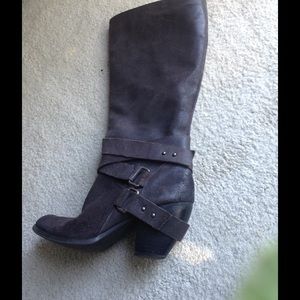 Grey Faux Sued Fergie Boots