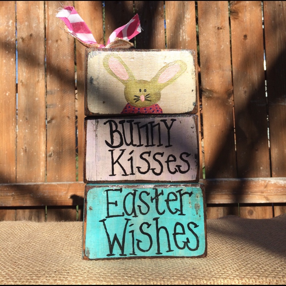 Primitive easter stacked blocks