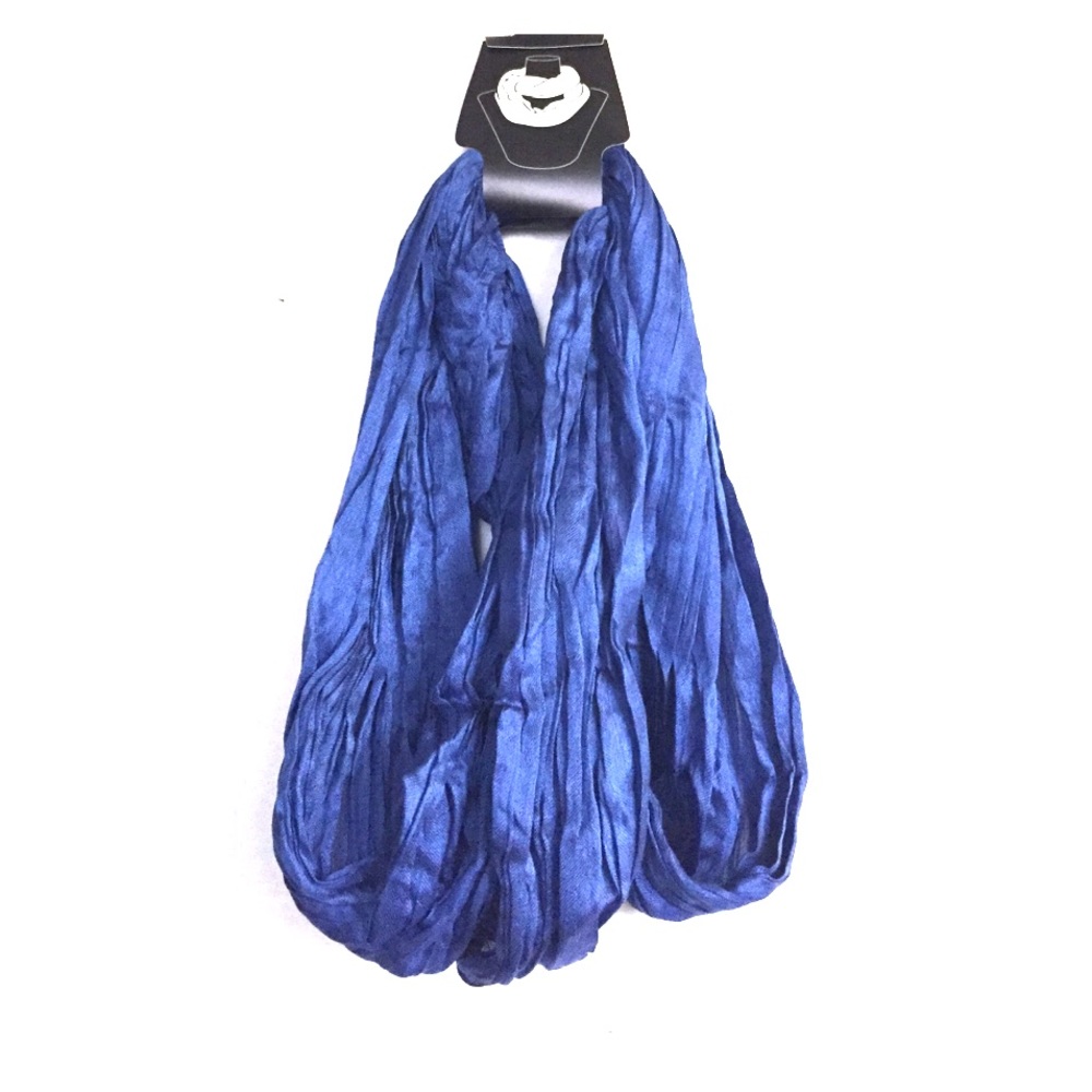 Solid Colored Wrinkled Infinity Scarf