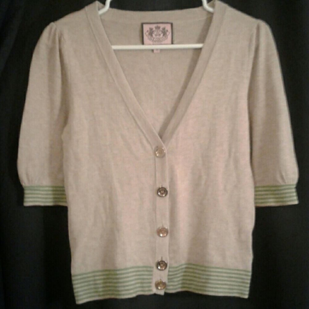 Juicy Couture 3/4 sleeve Button Up Light Sweater