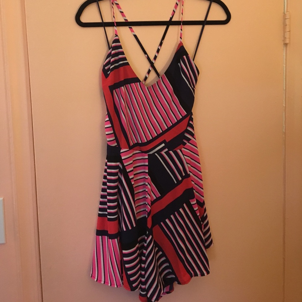Stripped tire back romper