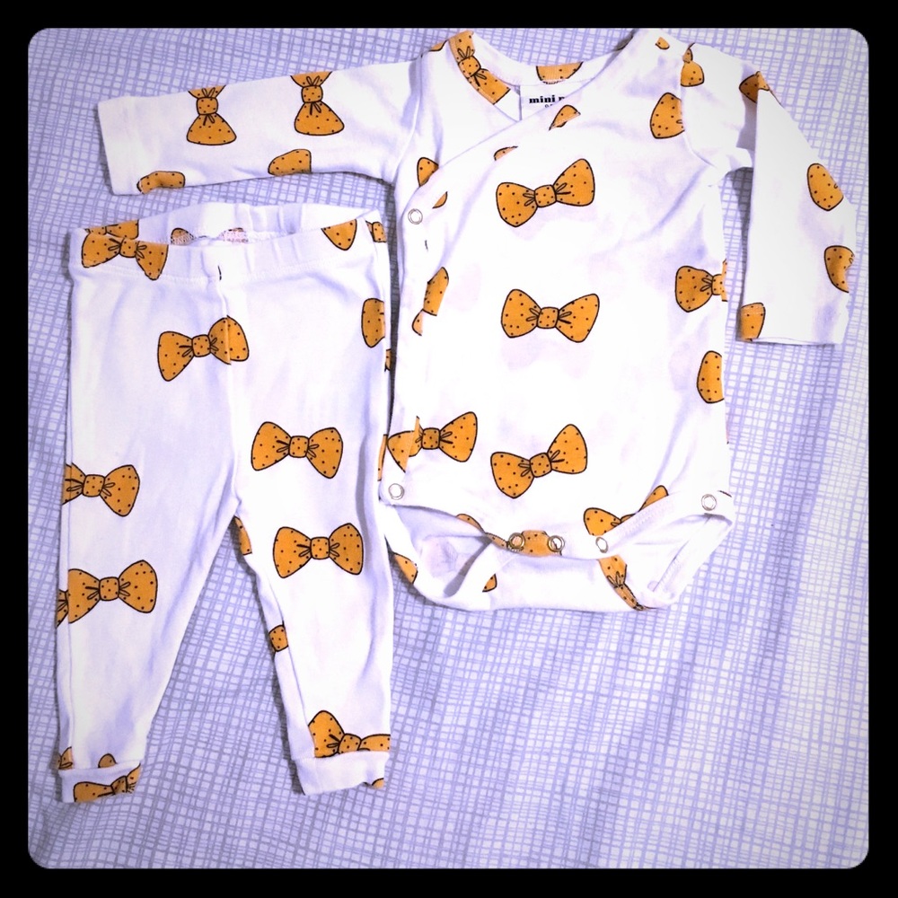 Mini Rodini Bows - Wrap onesie, leggings