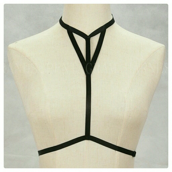 🎈LAST ONE🎈Sexy Black Harness Bra (#1) NWOT - Picture 2 of 3