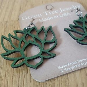 Wooden Lotus Earrings