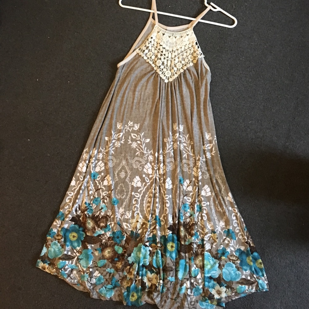 Mid calf brown floral dress