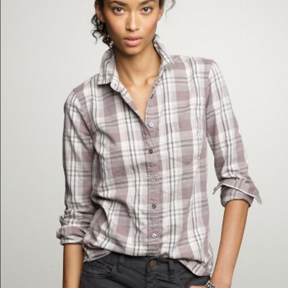 Brand New J.Crew Tomboy Plaid Boy Button Up