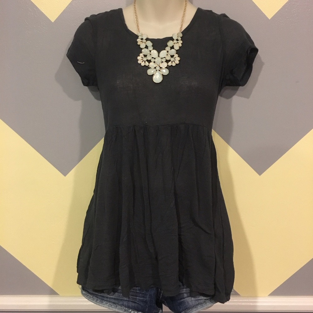 🌸Low Back Grey Baby Doll Top - Wet Seal