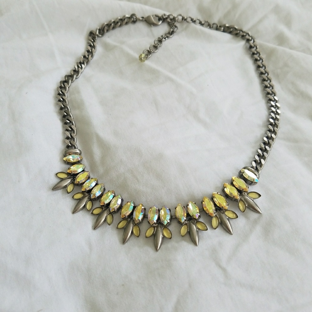 Sorrelli Lemonade necklace on silver