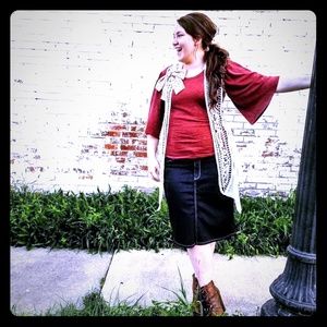 WM Dark Denim NWT Stretch Denim Below Knee Skir