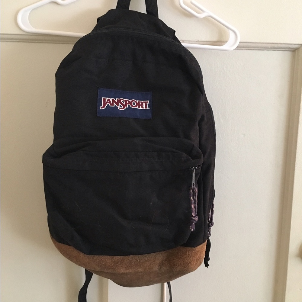 Black leather bottom Jansport backpack