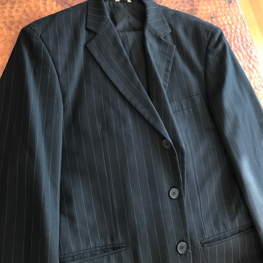 Pinstripe suit!