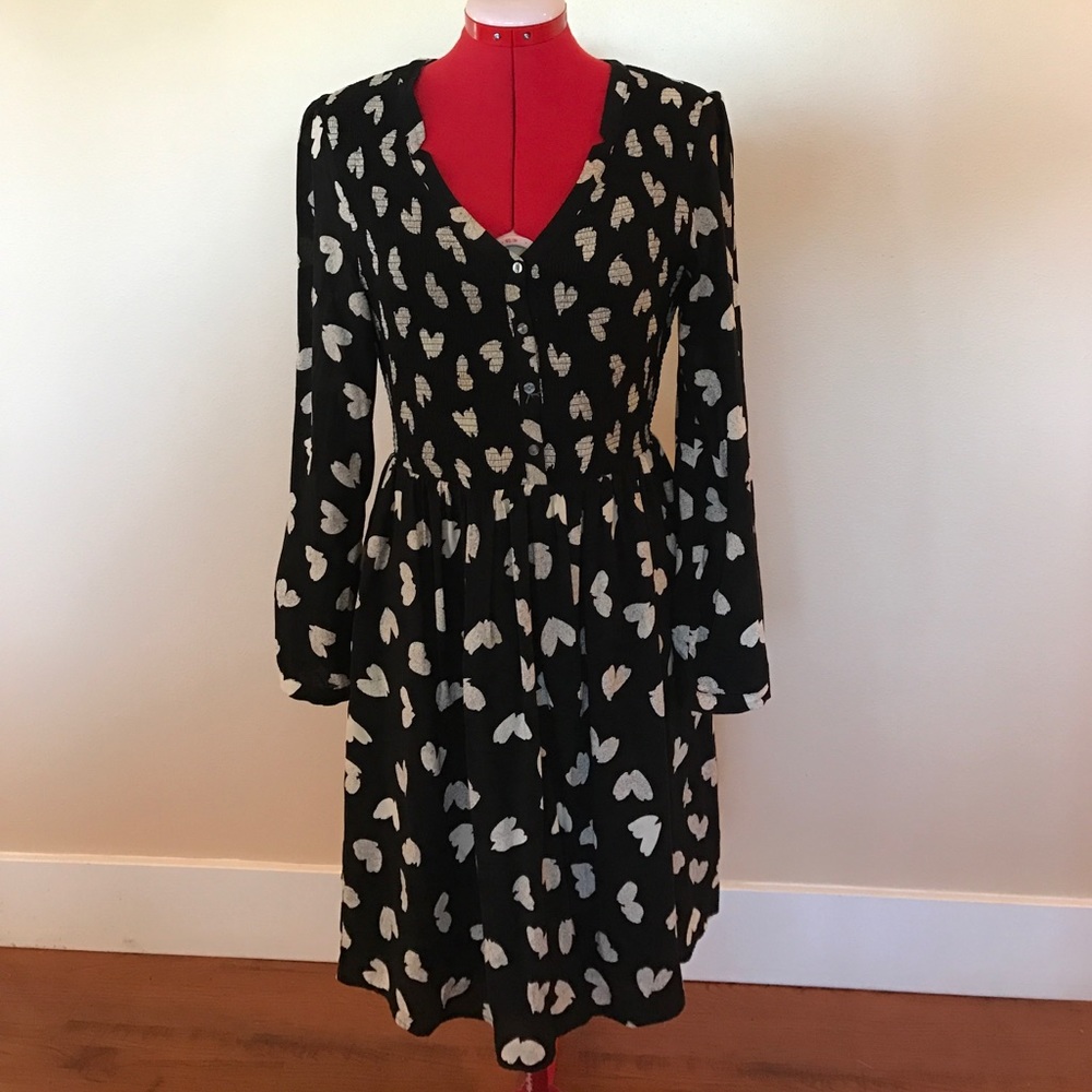 Anthropologie above the knees heart dress